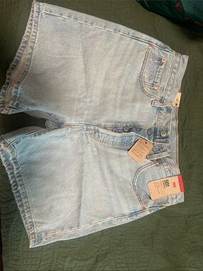 Levi's Light Blue High-Rise Denim Shorts
